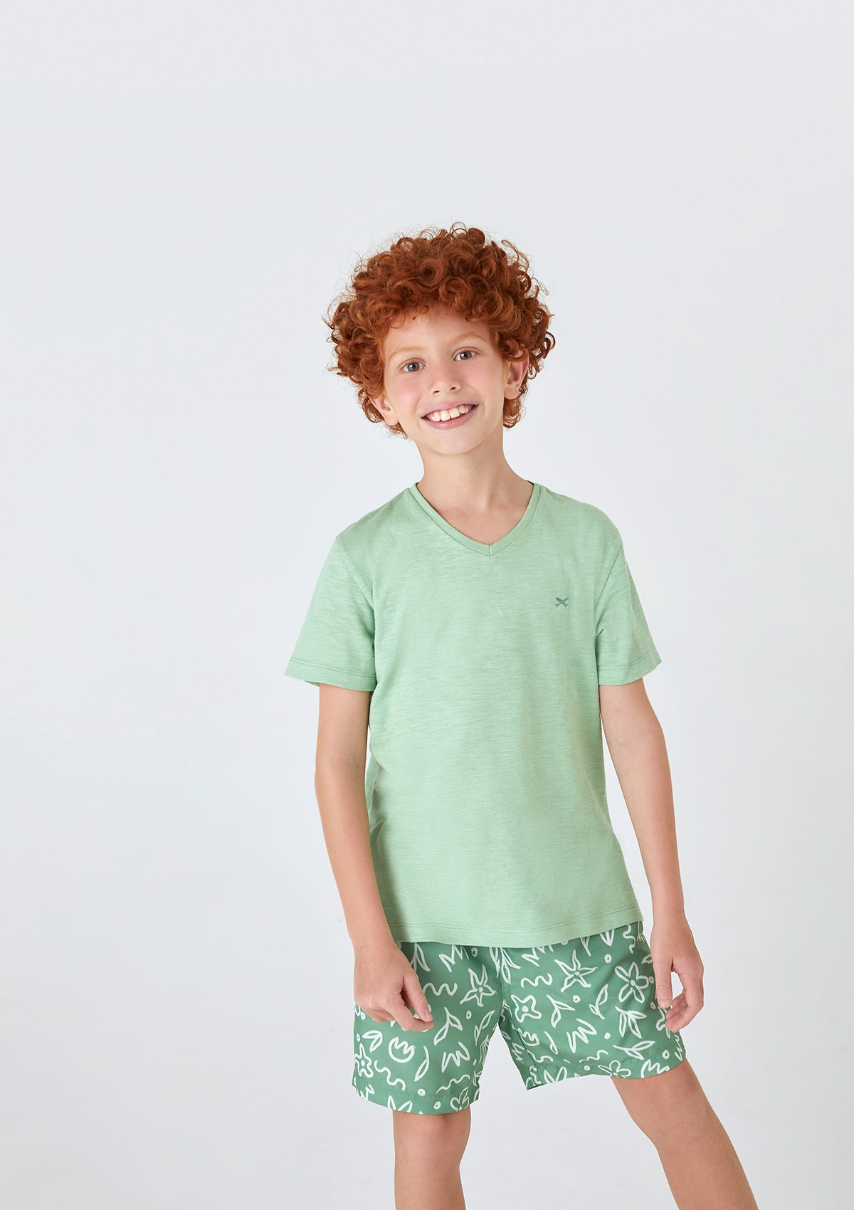 CAMISETA BÁSICA DE NIÑA - VERDE — Hering